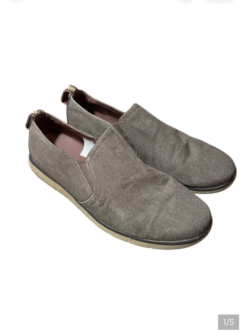 G4- UGG size 12 Men's Slip-On Canvas Casual Shoes - Brown